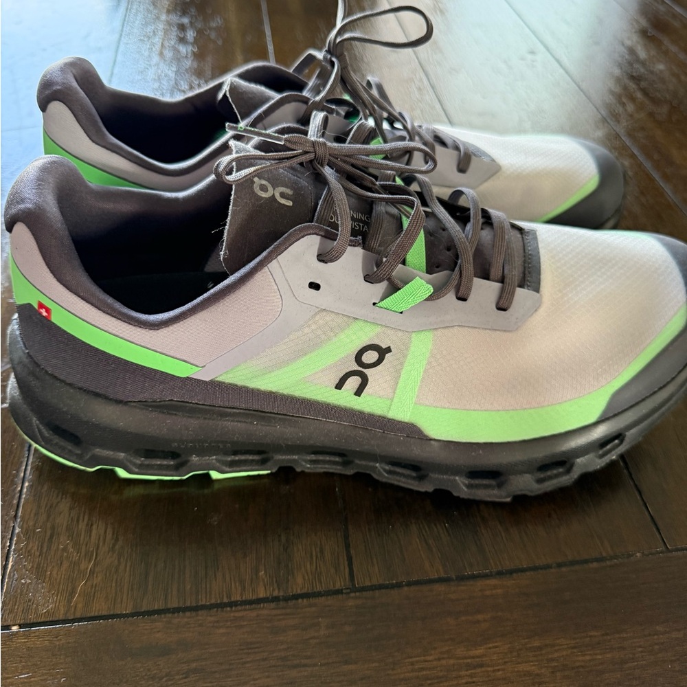 On Running Men's Athletic Shoes - Gray and Neon Green